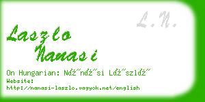 laszlo nanasi business card